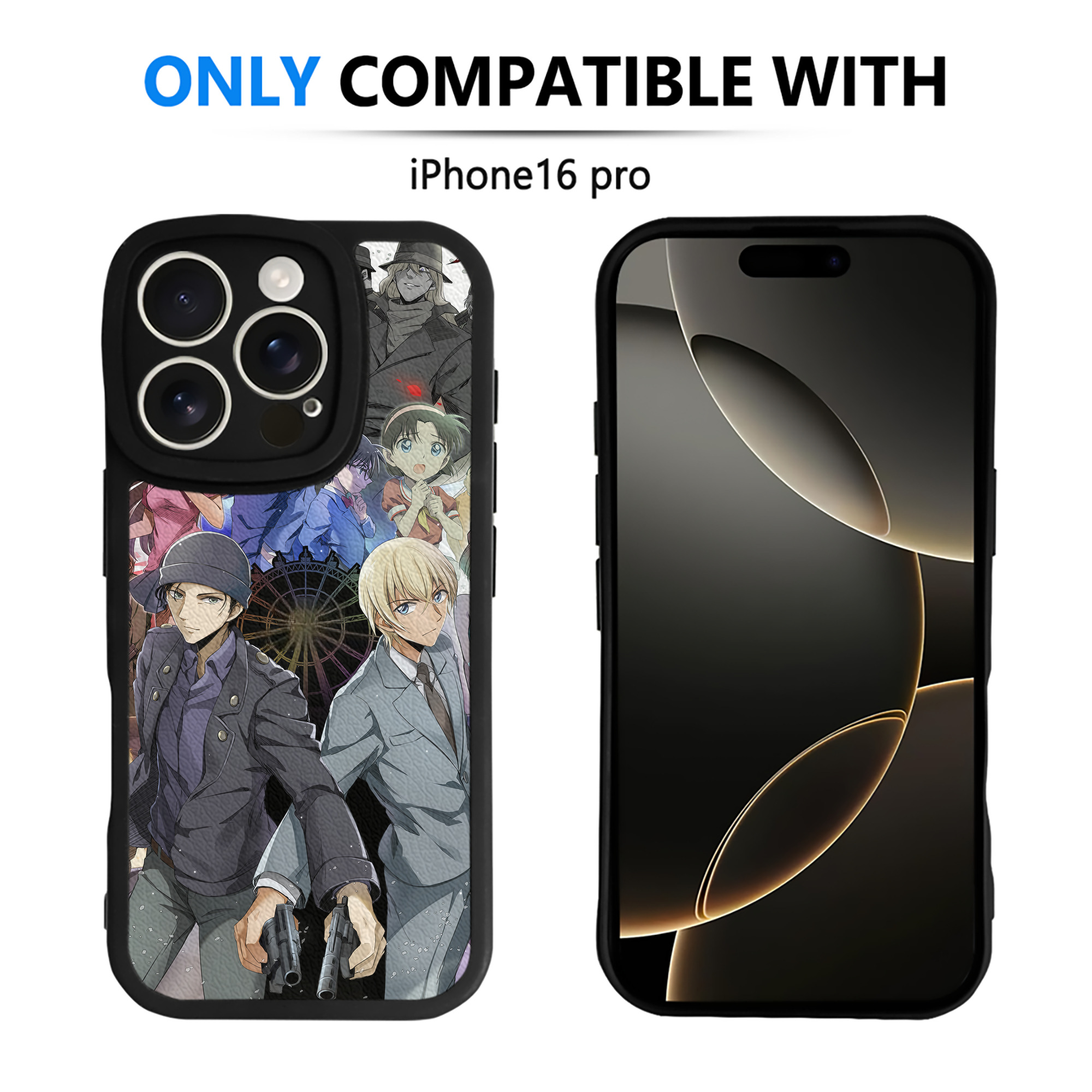 （画像用） 名探偵コナン Detective Conan 【iPhone 16シリーズ対応】シリコンスマホケース（レザー調） 材質：シリコン